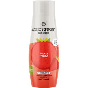 SodaStream Concentré Fraise Sans Sucres pour Machine à Eau Pétillante et Soda | Préparez jusqu&rsquo;à 9 Litres de Sirop de Fraise en Quelques Secondes, 440ml
