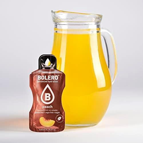 imageBolero PEACH 24x3g Jus en poudre sans sucre dulcor la stvia vitamine C pour enfants et sportifs sans gluten vgtalien saveur de pche