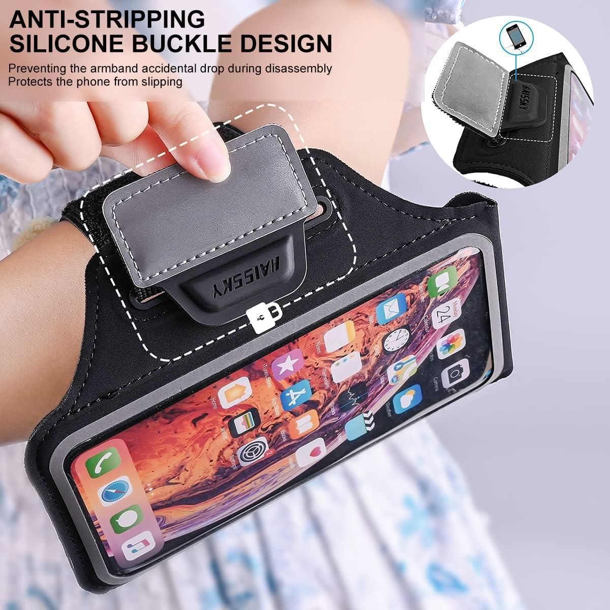 imageBrassard de Sport avec Airpods cl de Voiture Poche ZippeBrassard de tlphone rsistant leau pour iPhone 16151414 Pro Max13 Pro12 Pro MaxXRXS Smartphone Running Brassard 69quot pour JoggingNoirJusqu 6 5