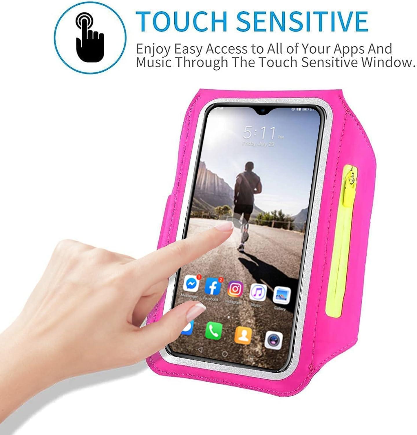 imageBrassard de Sport avec Airpods cl de Voiture Poche ZippeBrassard de tlphone rsistant leau pour iPhone 16151414 Pro Max13 Pro12 Pro MaxXRXS Smartphone Running Brassard 69quot pour JoggingRoseJusqu 6 9