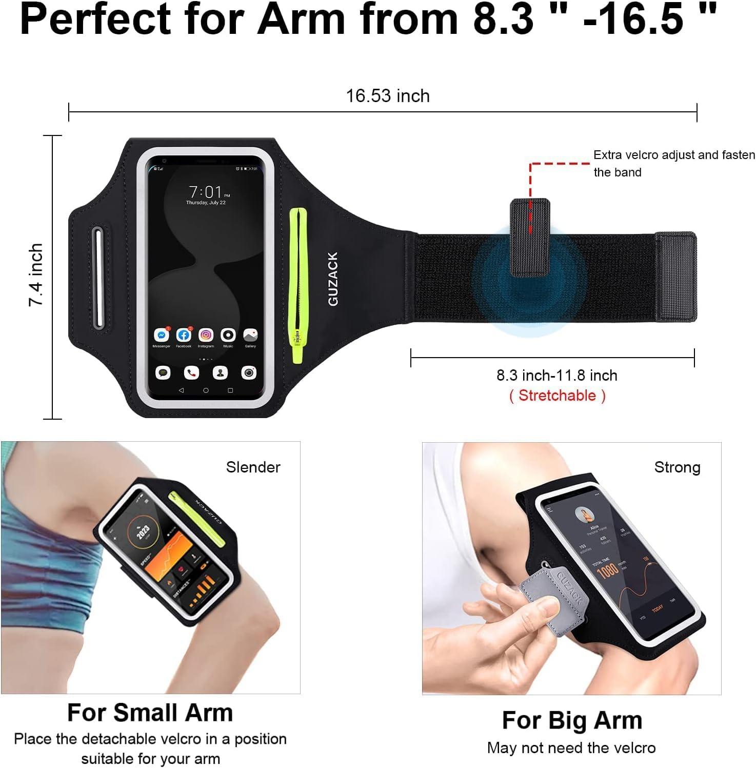 imageBrassard de Sport avec Airpods cl de Voiture Poche ZippeBrassard de tlphone rsistant leau pour iPhone 16151414 Pro Max13 Pro12 Pro MaxXRXS Smartphone Running Brassard 69quot pour JoggingNoir jusqu 7 0
