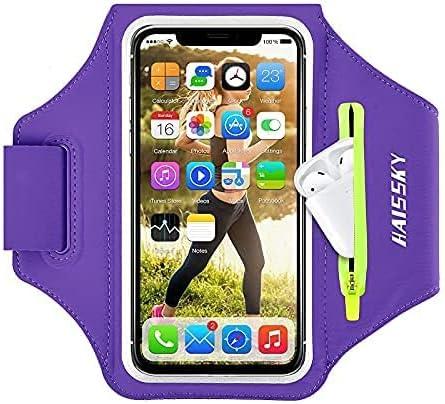 imageBrassard de Sport avec Airpods cl de Voiture Poche ZippeBrassard de tlphone rsistant leau pour iPhone 16151414 Pro Max13 Pro12 Pro MaxXRXS Smartphone Running Brassard 69quot pour JoggingVioletJusqu 6 9