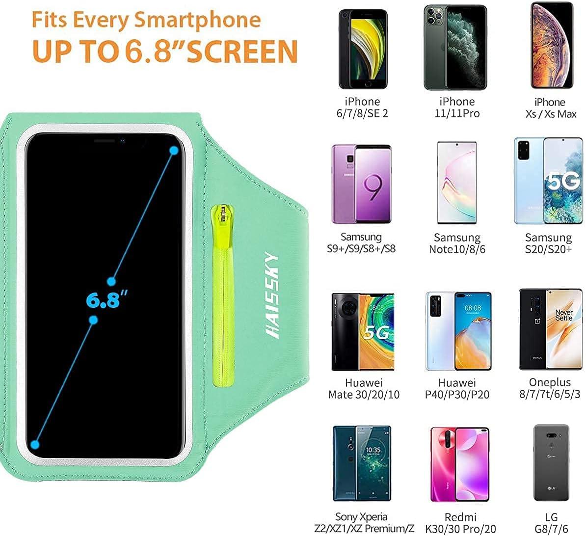 imageBrassard de Sport avec Airpods cl de Voiture Poche ZippeBrassard de tlphone rsistant leau pour iPhone 16151414 Pro Max13 Pro12 Pro MaxXRXS Smartphone Running Brassard 69quot pour JoggingMentheJusqu 6 9