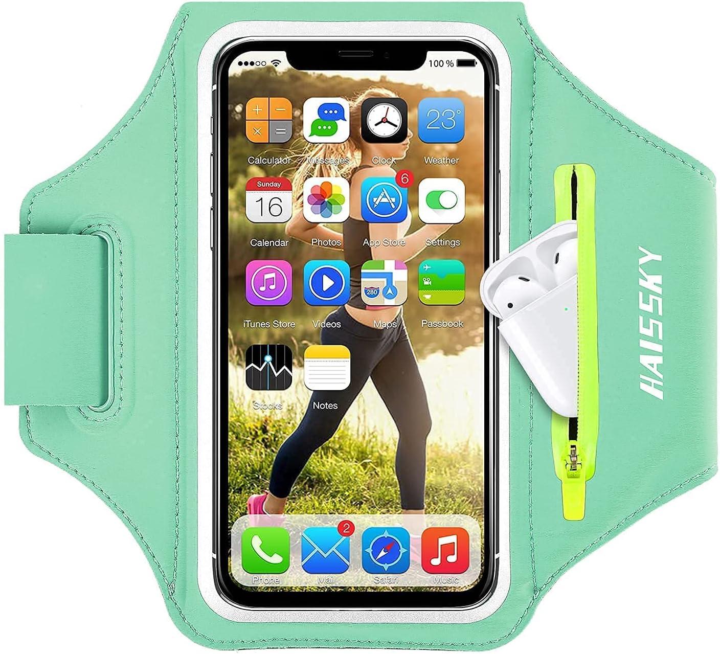 imageBrassard de Sport avec Airpods cl de Voiture Poche ZippeBrassard de tlphone rsistant leau pour iPhone 16151414 Pro Max13 Pro12 Pro MaxXRXS Smartphone Running Brassard 69quot pour JoggingMentheJusqu 6 9
