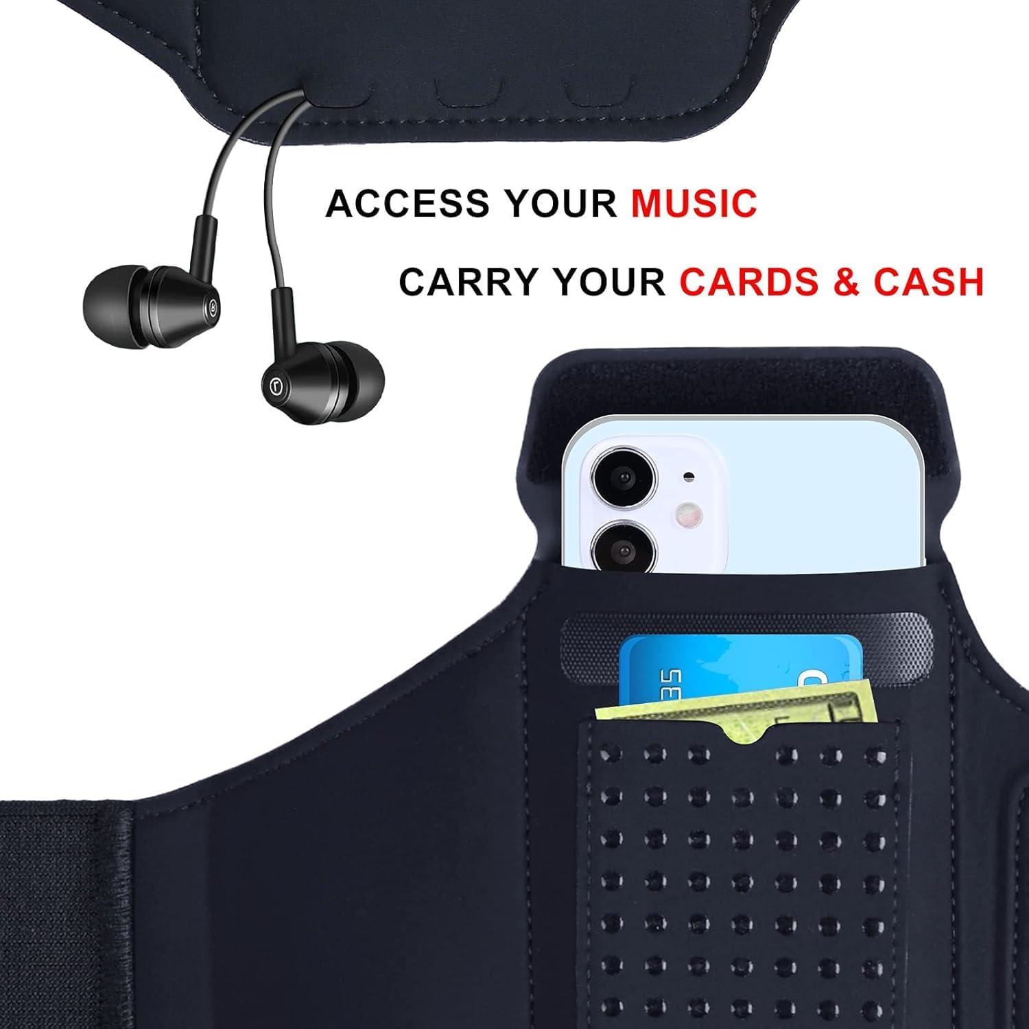 imageBrassard de Sport avec Airpods cl de Voiture Poche ZippeBrassard de tlphone rsistant leau pour iPhone 16151414 Pro Max13 Pro12 Pro MaxXRXS Smartphone Running Brassard 69quot pour JoggingNoirJusqu 6 9