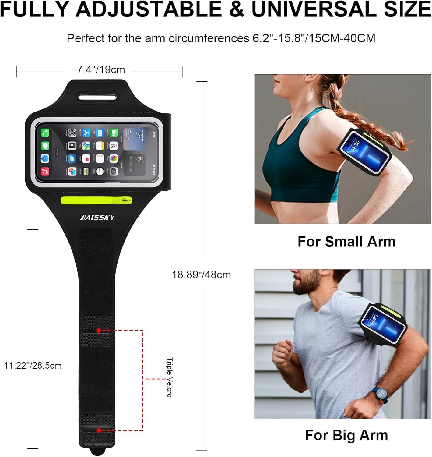 imageBrassard de Sport avec Airpods cl de Voiture Poche ZippeBrassard de tlphone rsistant leau pour iPhone 16151414 Pro Max13 Pro12 Pro MaxXRXS Smartphone Running Brassard 69quot pour JoggingNoirJusqu 6 9
