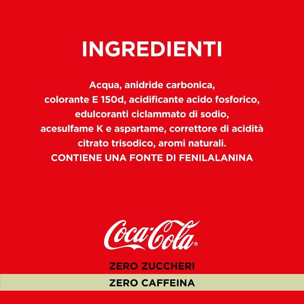 imageCocaCola Zero Sucres Zero Cafine 24 canettes de 330 ml tout le got CocaCola sans calories et sans cafine canette 100 recyclable boisson analcolique avec dulcorantsZro zro