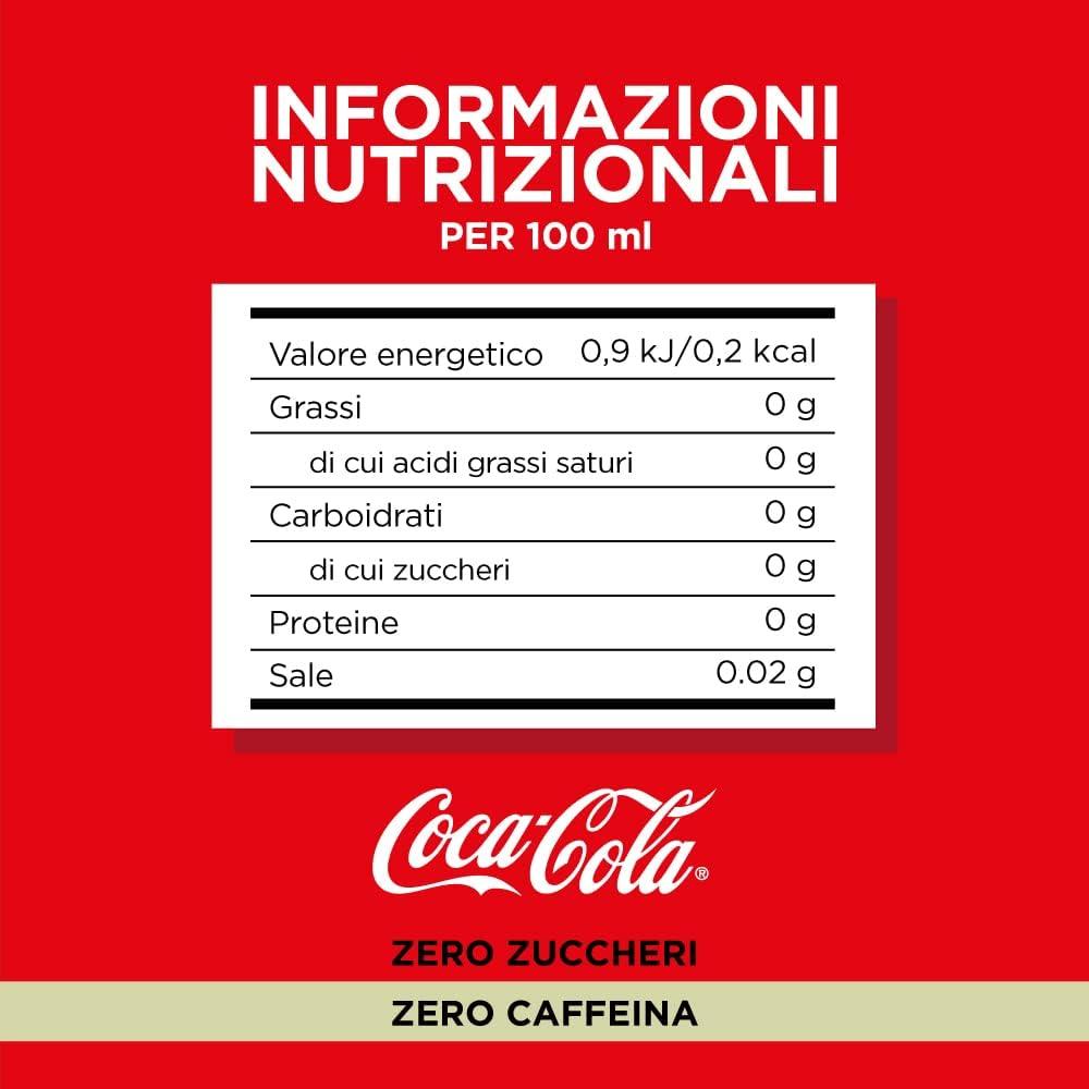 imageCocaCola Zero Sucres Zero Cafine 24 canettes de 330 ml tout le got CocaCola sans calories et sans cafine canette 100 recyclable boisson analcolique avec dulcorantsZro zro