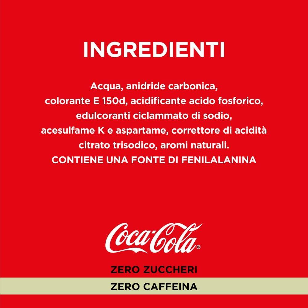 imageCocaCola Zero Sucres Zero Cafine 24 canettes de 330 ml tout le got CocaCola sans calories et sans cafine canette 100 recyclable boisson analcolique avec dulcorantsZro zro