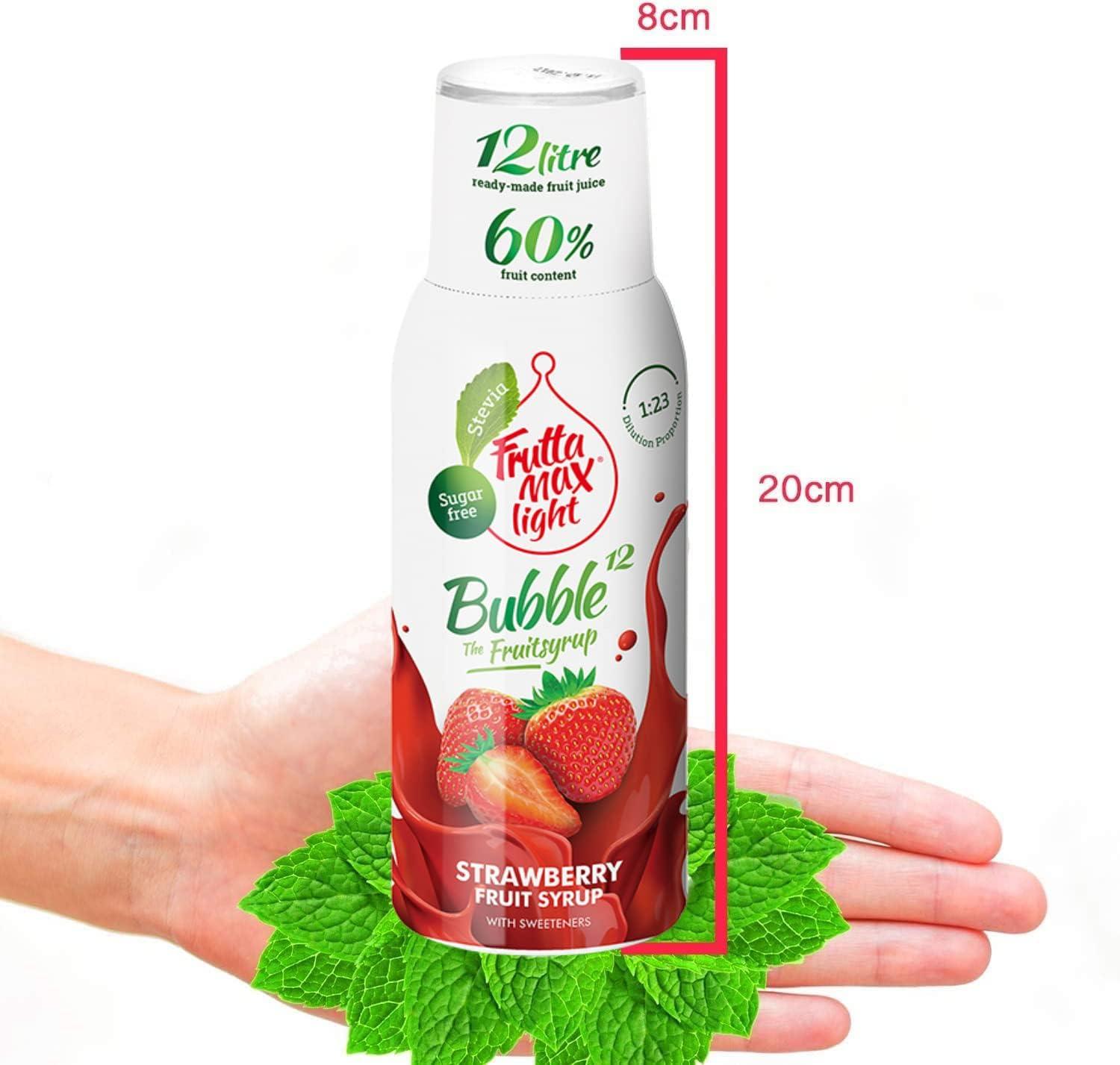 imageFruttaMax Sirop dAbricot Sans Sucre 60 de Fruit Rel Sirop Faible Teneur en Calories pour Sodas Cocktails ampamp Desserts 500mlFraise Light