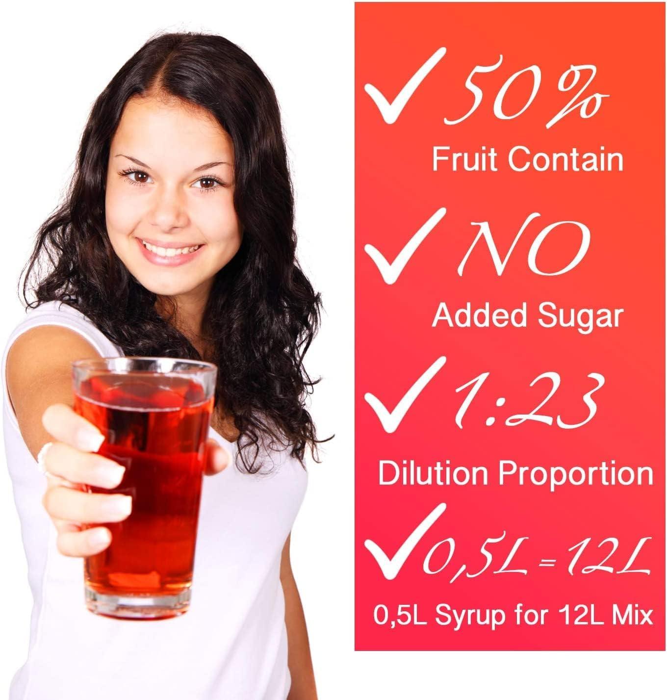 imageFruttaMax Sirop dAbricot Sans Sucre 60 de Fruit Rel Sirop Faible Teneur en Calories pour Sodas Cocktails ampamp Desserts 500mlFraise Light