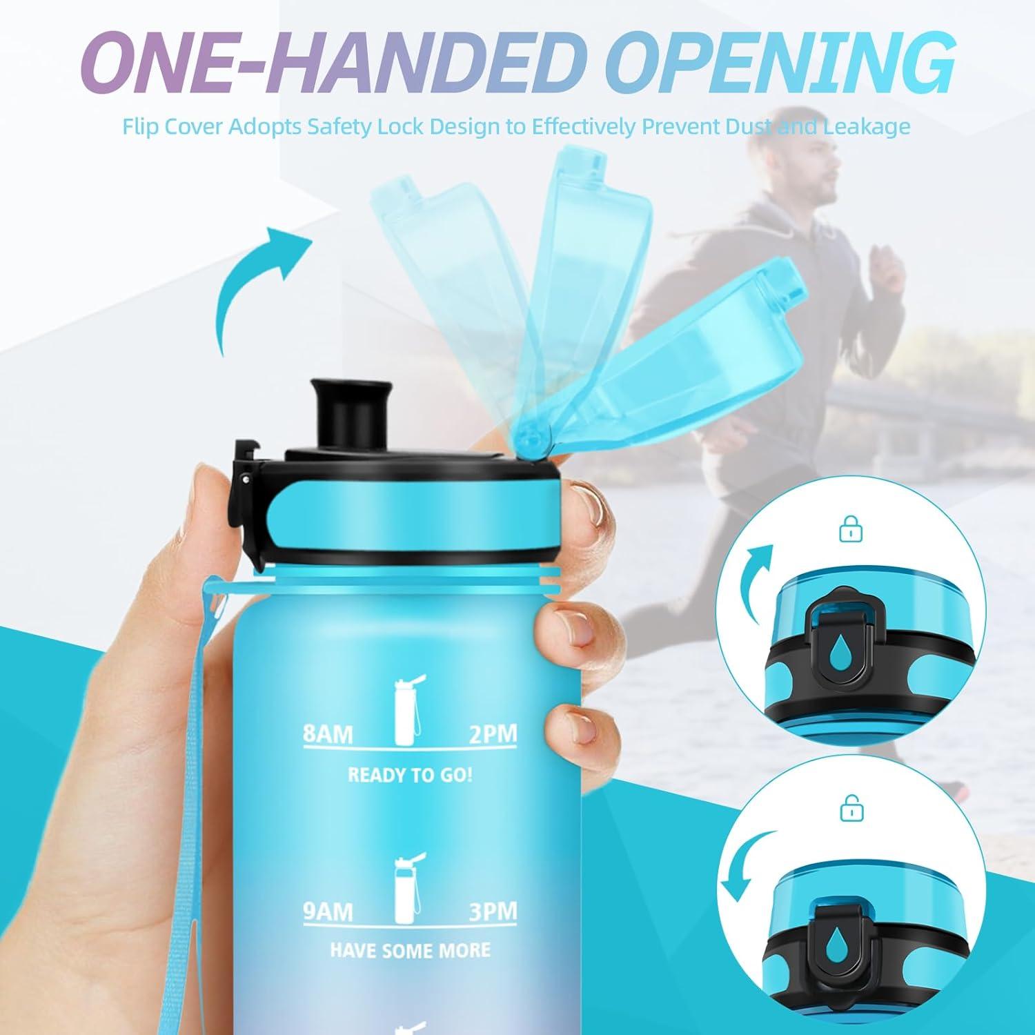 imageGourde Motivation 15l Gourde Sport avec Filtre Bouteille deau anti Fuite Bouteille avec Slogan de Motivation Facile Nettoyer Bouteille deau pour Running RandonneBleuviolet