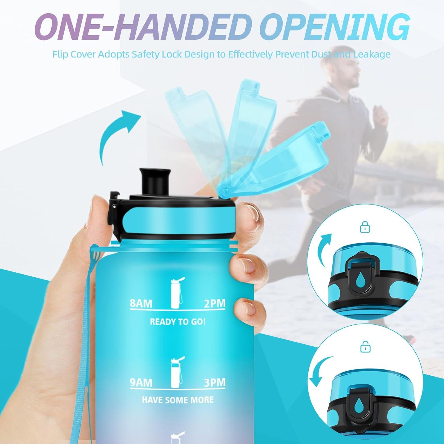 imageGourde Motivation 15l Gourde Sport avec Filtre Bouteille deau anti Fuite Bouteille avec Slogan de Motivation Facile Nettoyer Bouteille deau pour Running RandonneBleuviolet