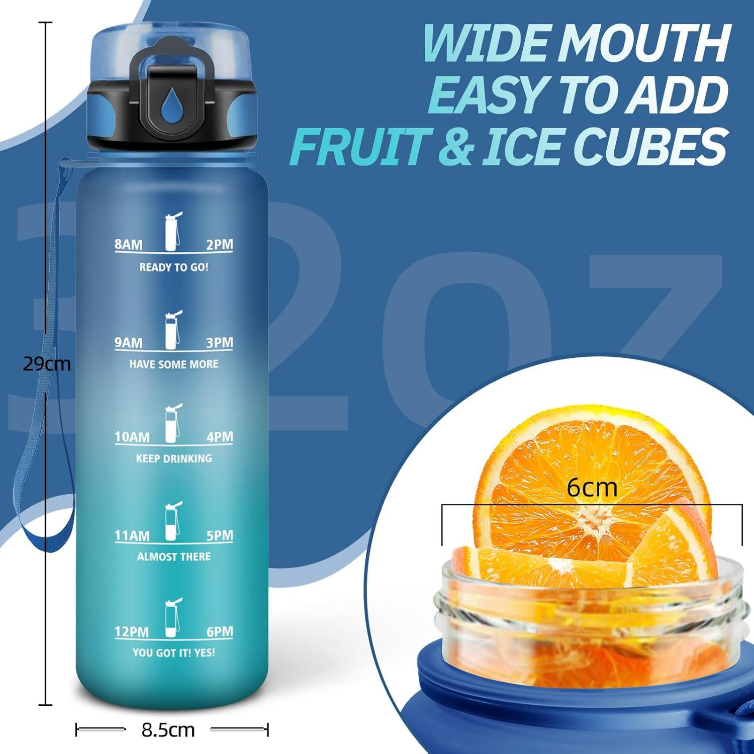 imageGourde Motivation 15l Gourde Sport avec Filtre Bouteille deau anti Fuite Bouteille avec Slogan de Motivation Facile Nettoyer Bouteille deau pour Running RandonneBleuvert