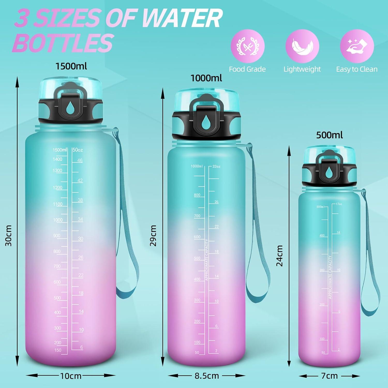 imageGourde Motivation 15l Gourde Sport avec Filtre Bouteille deau anti Fuite Bouteille avec Slogan de Motivation Facile Nettoyer Bouteille deau pour Running RandonneVertrose