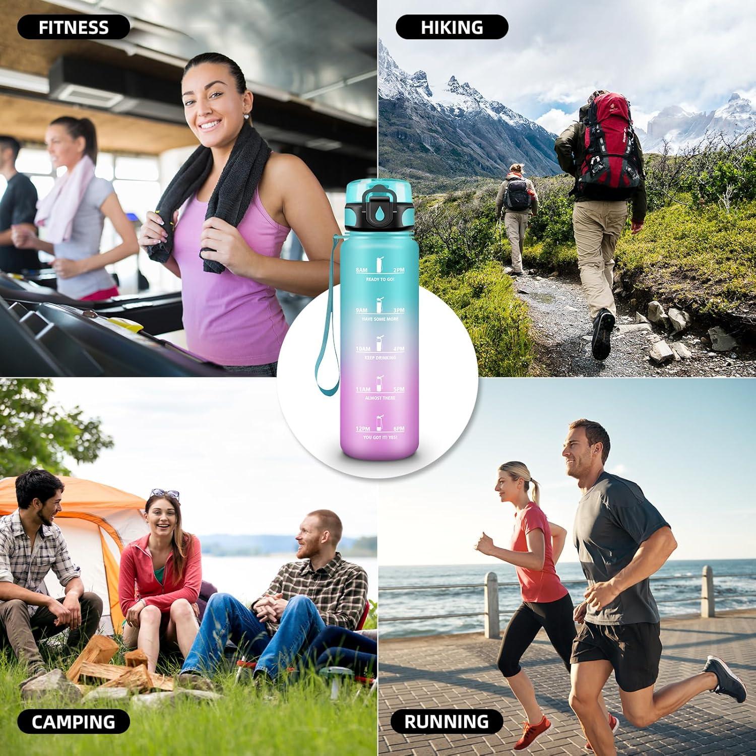 imageGourde Motivation 15l Gourde Sport avec Filtre Bouteille deau anti Fuite Bouteille avec Slogan de Motivation Facile Nettoyer Bouteille deau pour Running RandonneVertrose