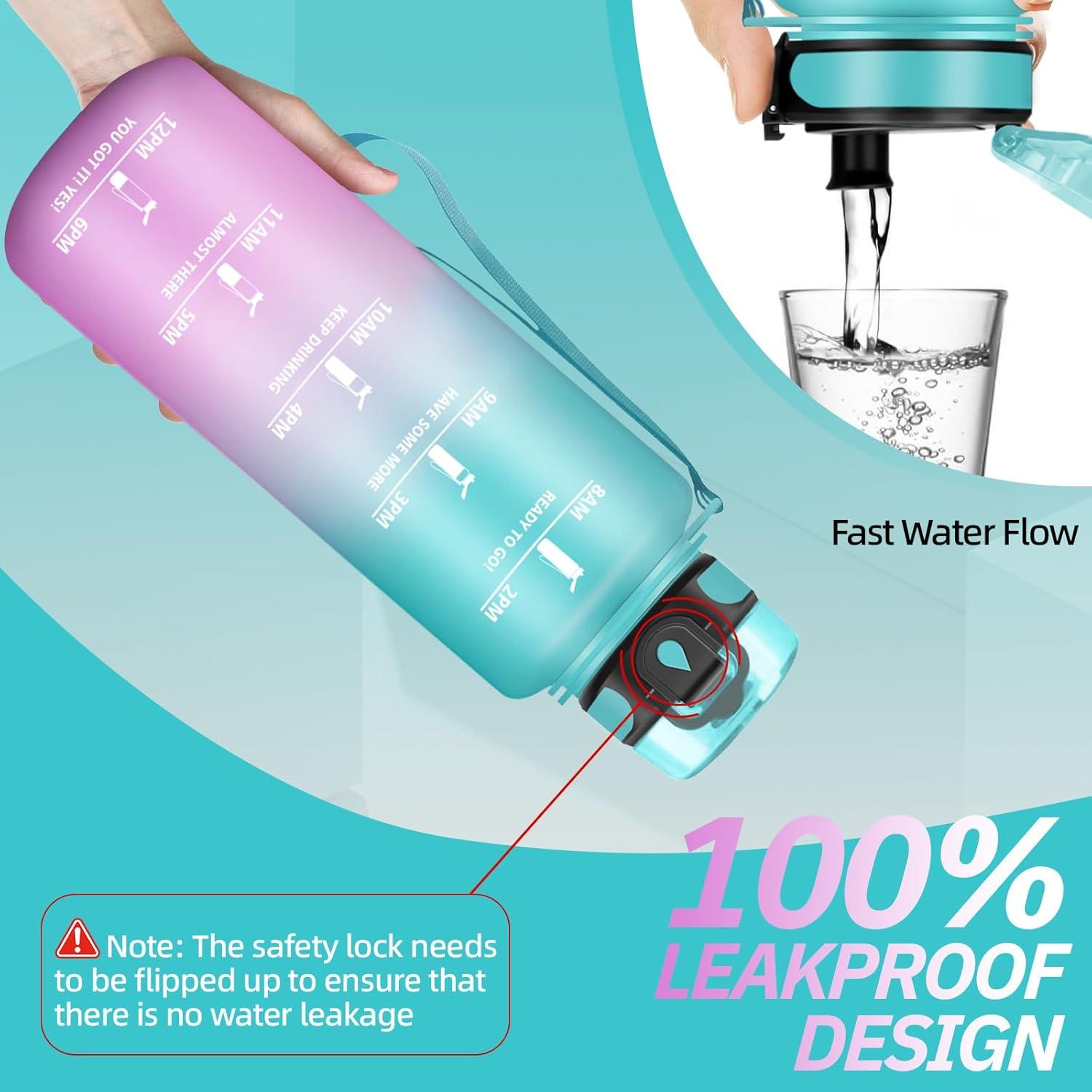 imageGourde Motivation 15l Gourde Sport avec Filtre Bouteille deau anti Fuite Bouteille avec Slogan de Motivation Facile Nettoyer Bouteille deau pour Running RandonneVertrose