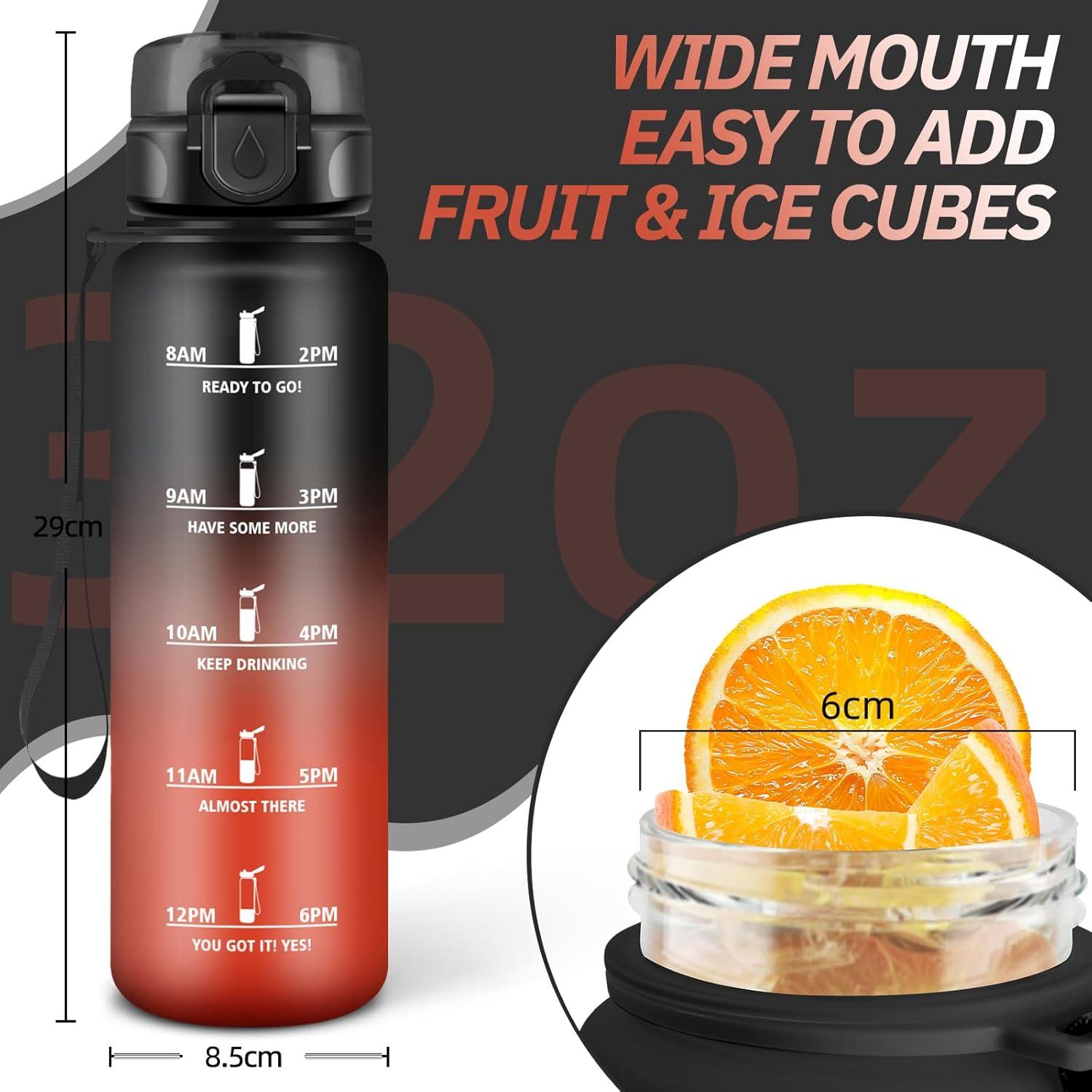 imageGourde Motivation 15l Gourde Sport avec Filtre Bouteille deau anti Fuite Bouteille avec Slogan de Motivation Facile Nettoyer Bouteille deau pour Running RandonneNoirrouge