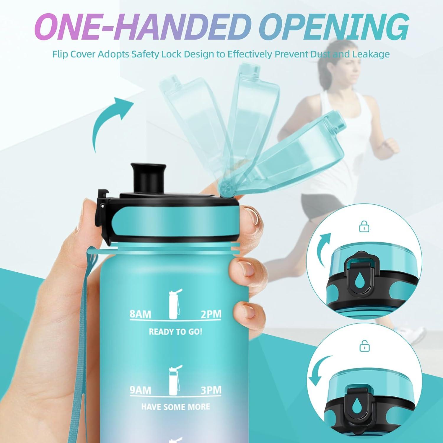 imageGourde Motivation 15l Gourde Sport avec Filtre Bouteille deau anti Fuite Bouteille avec Slogan de Motivation Facile Nettoyer Bouteille deau pour Running RandonneVertrose