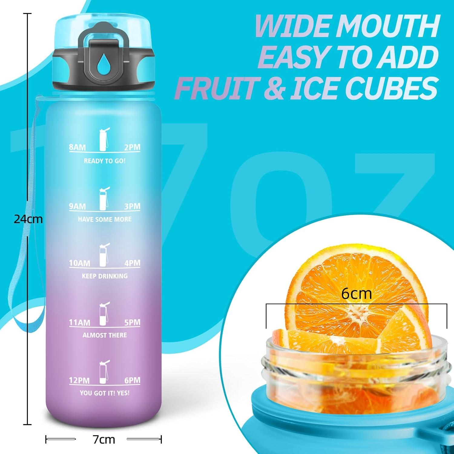 imageGourde Motivation 15l Gourde Sport avec Filtre Bouteille deau anti Fuite Bouteille avec Slogan de Motivation Facile Nettoyer Bouteille deau pour Running RandonneBleuviolet