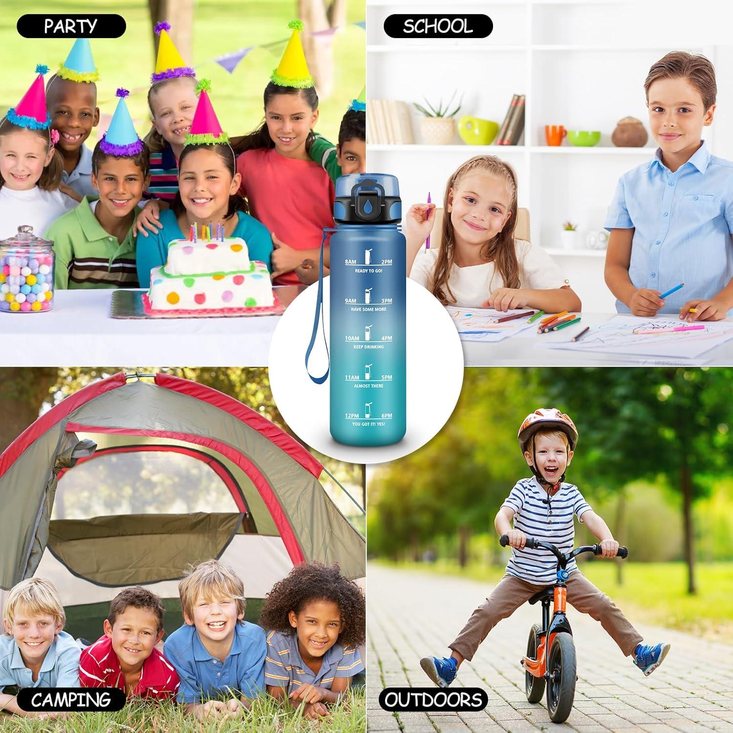 imageGourde Motivation 15l Gourde Sport avec Filtre Bouteille deau anti Fuite Bouteille avec Slogan de Motivation Facile Nettoyer Bouteille deau pour Running RandonneBleuvert
