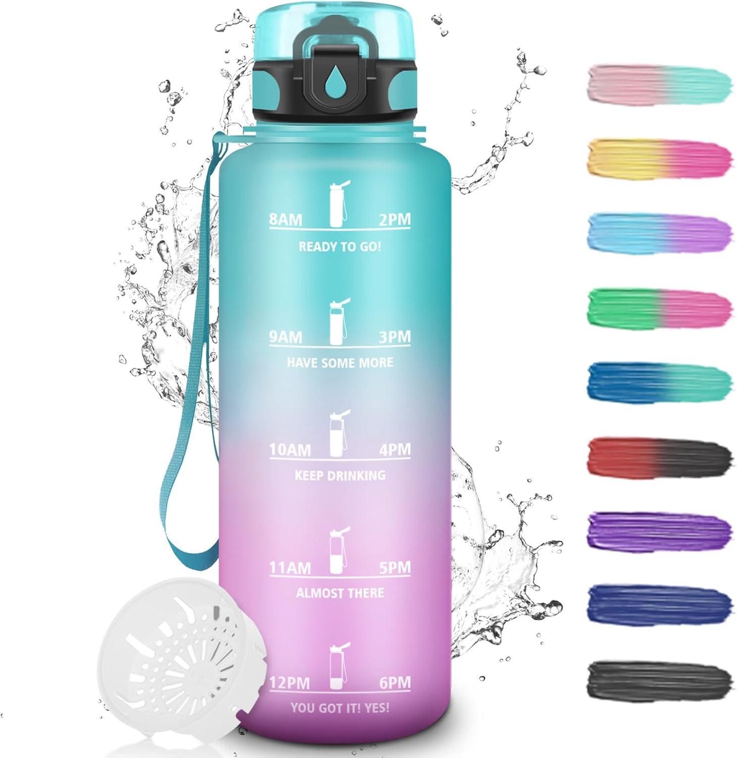 imageGourde Motivation 15l Gourde Sport avec Filtre Bouteille deau anti Fuite Bouteille avec Slogan de Motivation Facile Nettoyer Bouteille deau pour Running RandonneVertrose