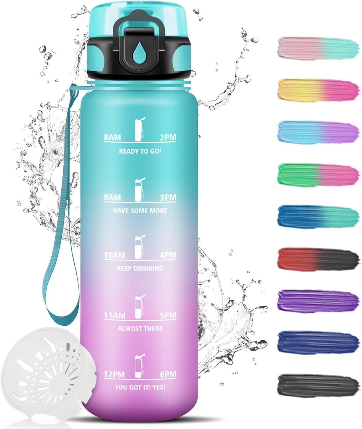 imageGourde Motivation 15l Gourde Sport avec Filtre Bouteille deau anti Fuite Bouteille avec Slogan de Motivation Facile Nettoyer Bouteille deau pour Running RandonneVertrose