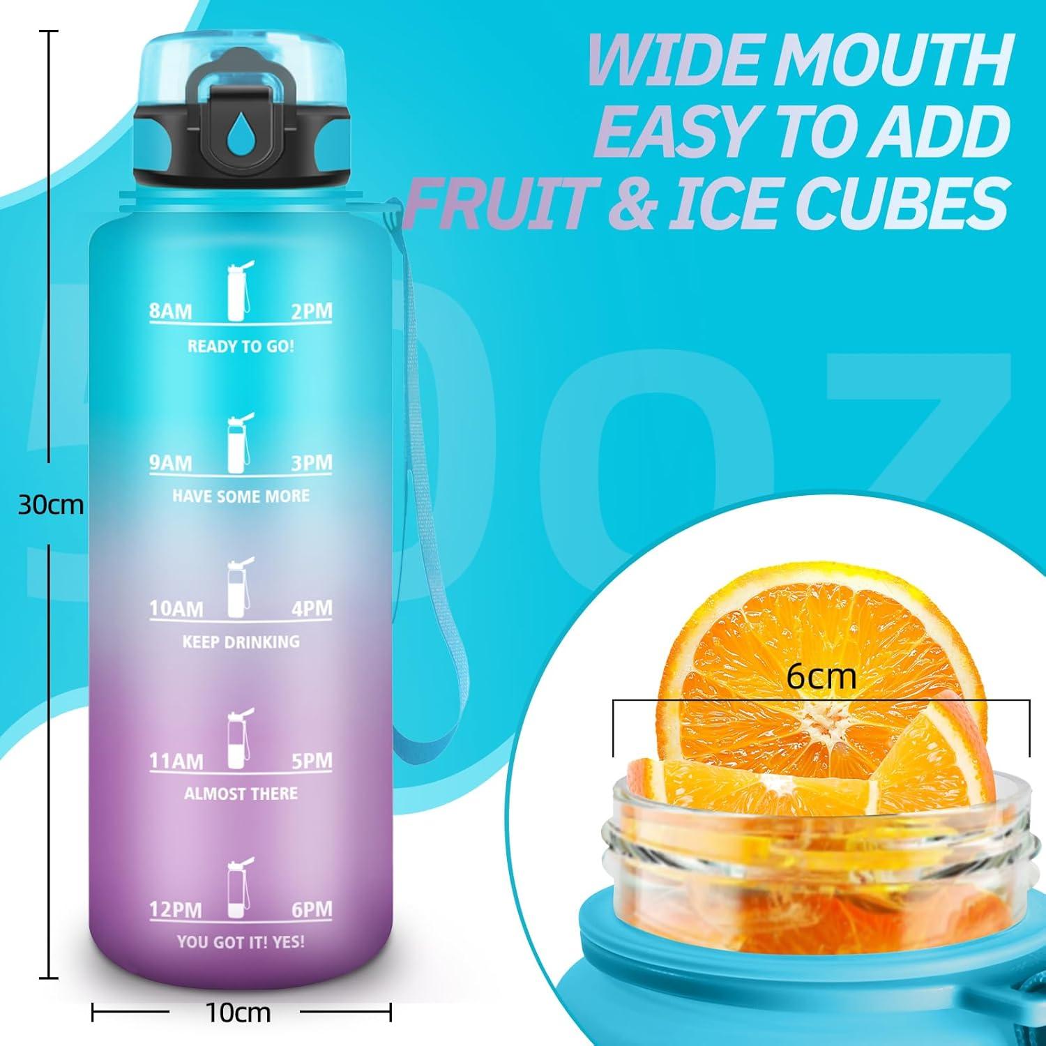 imageGourde Motivation 15l Gourde Sport avec Filtre Bouteille deau anti Fuite Bouteille avec Slogan de Motivation Facile Nettoyer Bouteille deau pour Running RandonneBleuviolet