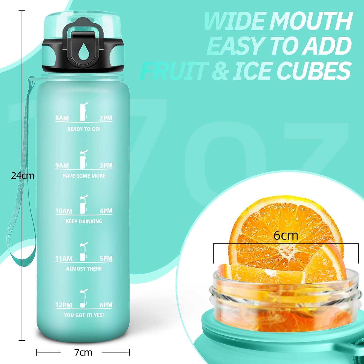imageGourde Motivation 15l Gourde Sport avec Filtre Bouteille deau anti Fuite Bouteille avec Slogan de Motivation Facile Nettoyer Bouteille deau pour Running RandonneMbleuvert