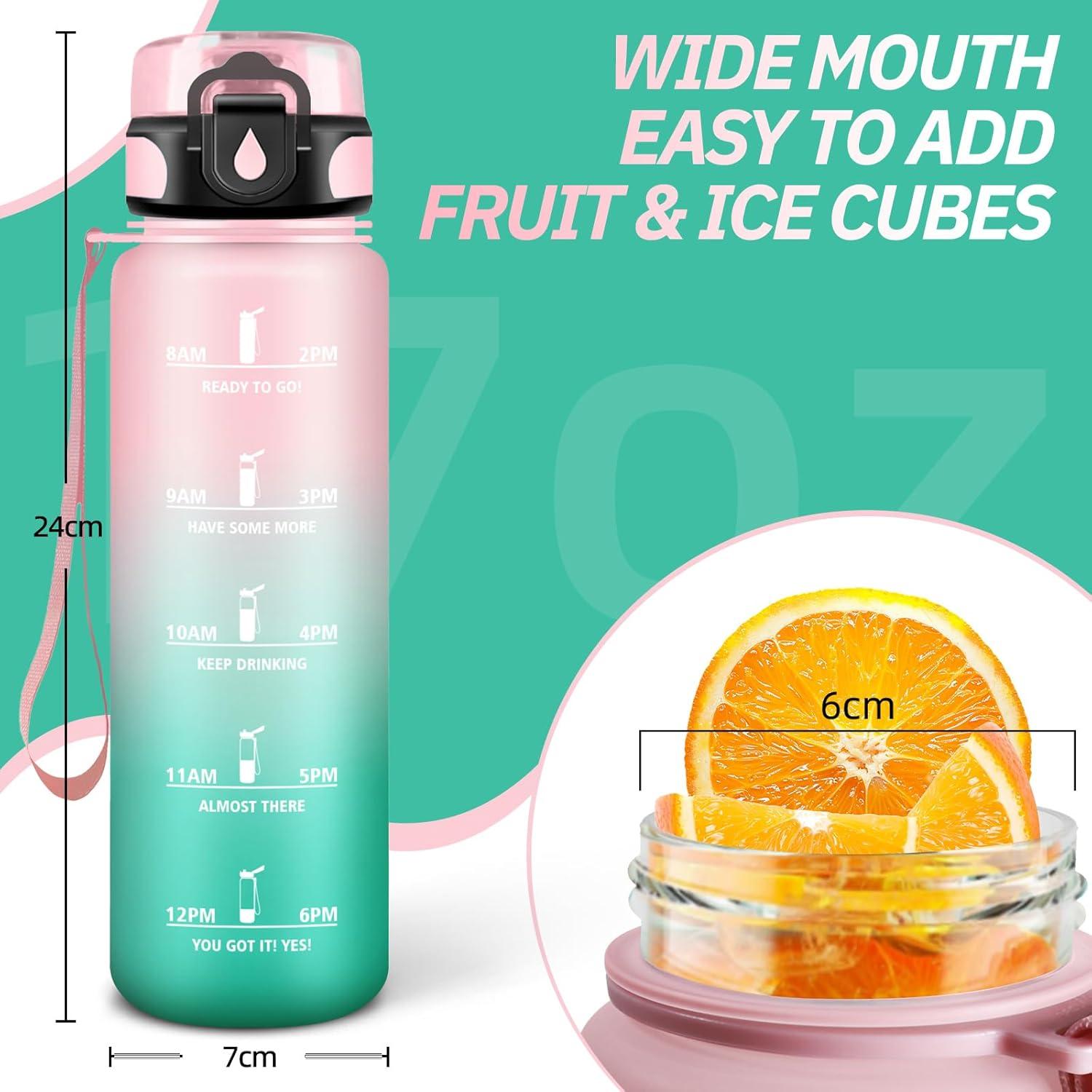 imageGourde Motivation 15l Gourde Sport avec Filtre Bouteille deau anti Fuite Bouteille avec Slogan de Motivation Facile Nettoyer Bouteille deau pour Running RandonneRosecyan
