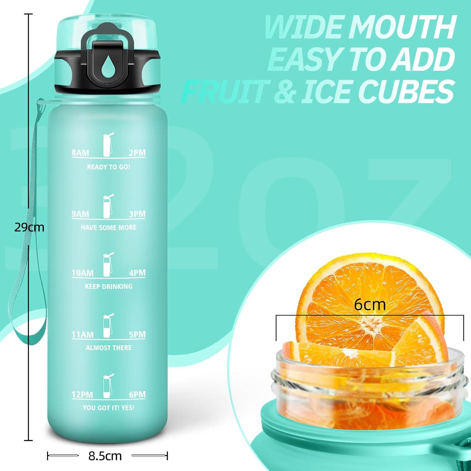 imageGourde Motivation 15l Gourde Sport avec Filtre Bouteille deau anti Fuite Bouteille avec Slogan de Motivation Facile Nettoyer Bouteille deau pour Running RandonneMbleuvert