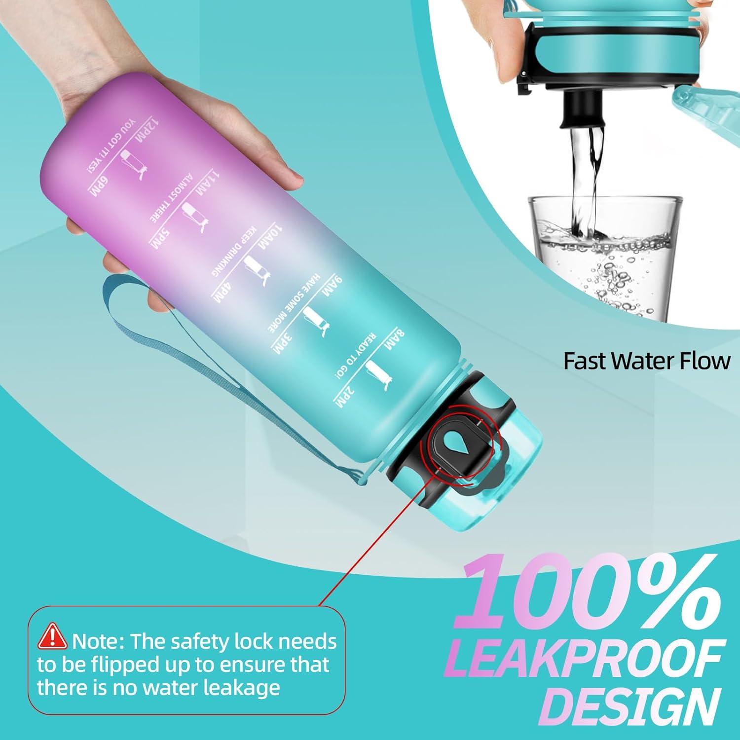 imageGourde Motivation 15l Gourde Sport avec Filtre Bouteille deau anti Fuite Bouteille avec Slogan de Motivation Facile Nettoyer Bouteille deau pour Running RandonneVertrose