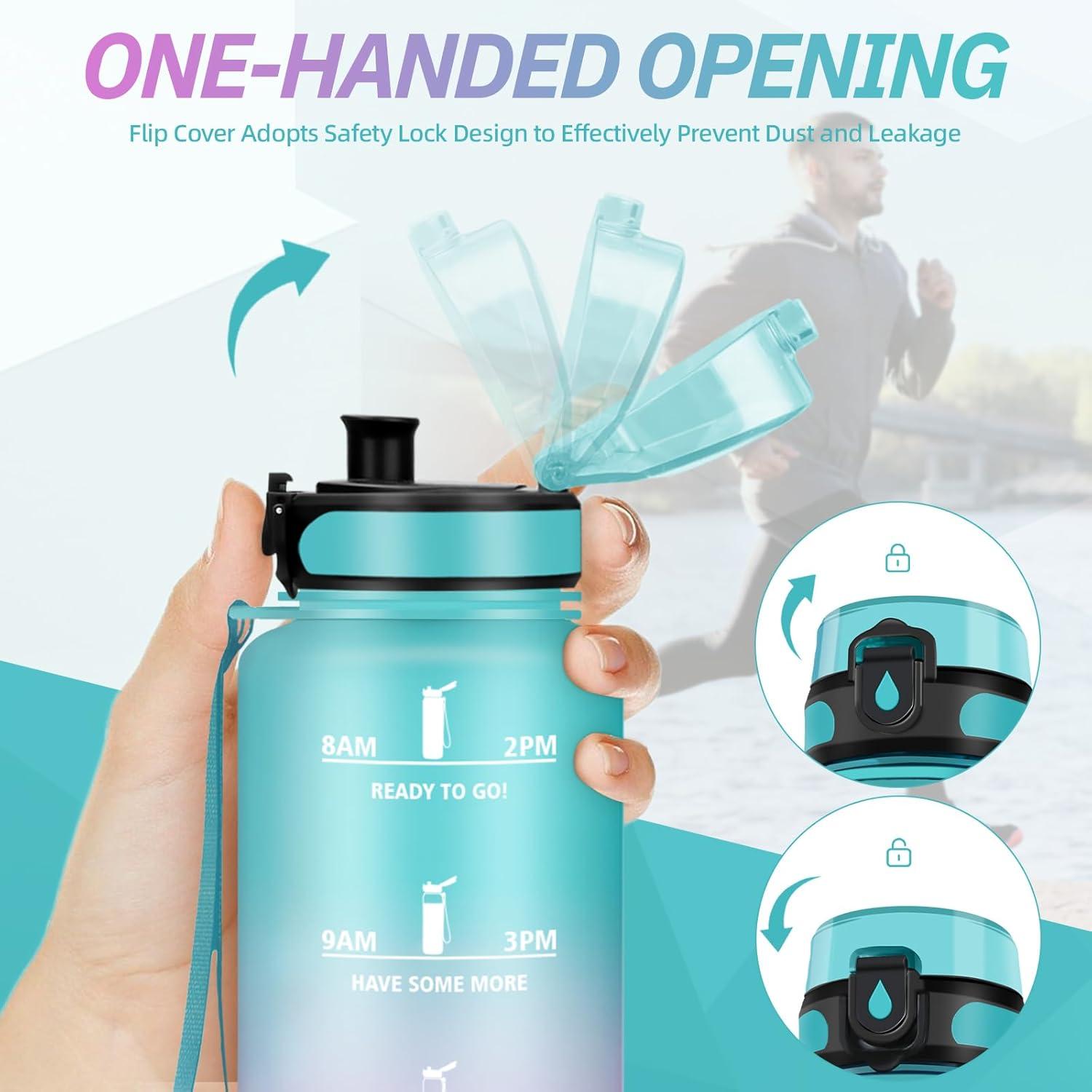 imageGourde Motivation 15l Gourde Sport avec Filtre Bouteille deau anti Fuite Bouteille avec Slogan de Motivation Facile Nettoyer Bouteille deau pour Running RandonneVertrose