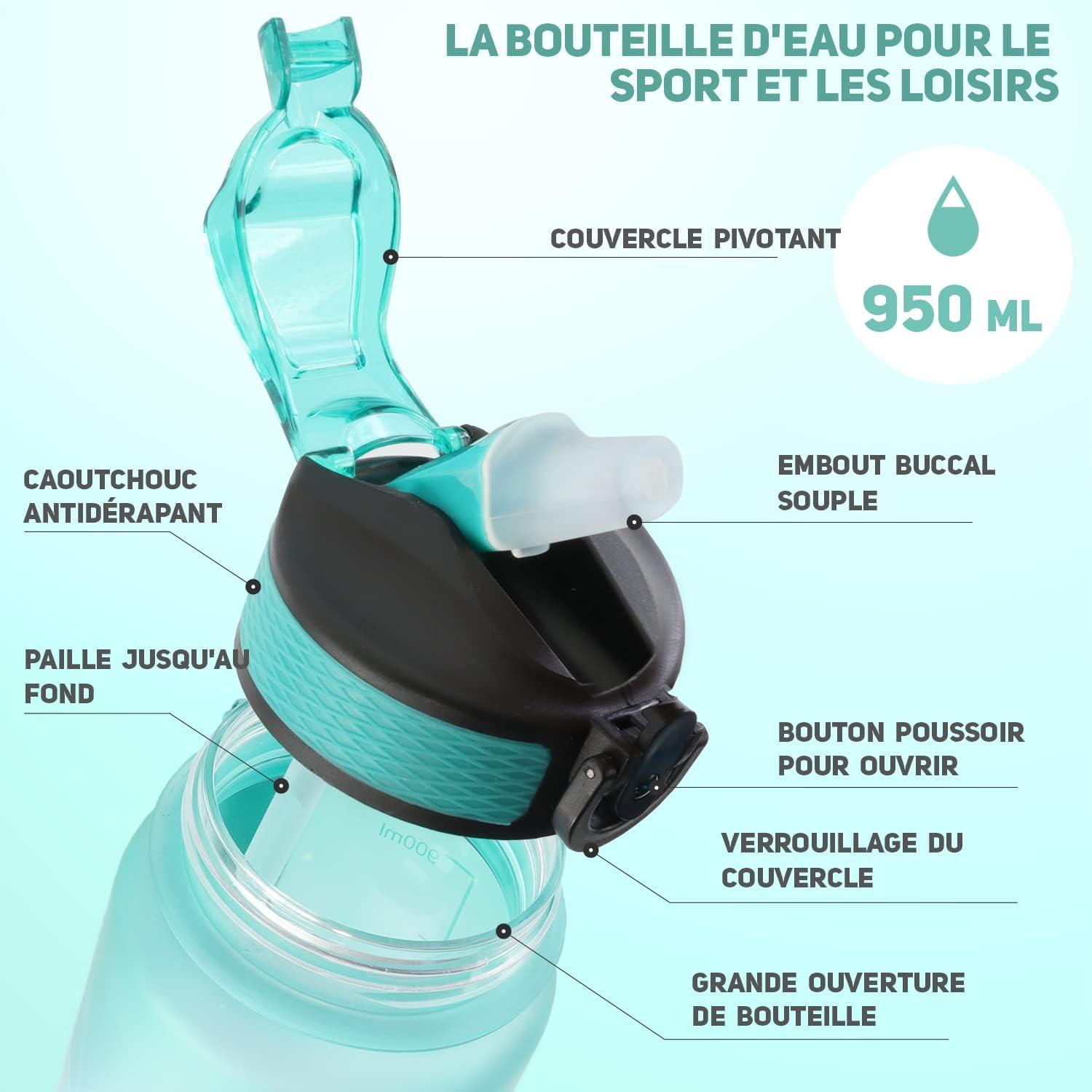 imageGourde Motivation Francais Avec Marqueur De Temps Franais Bouteille Deau Rappelle De Boire Sans BPA