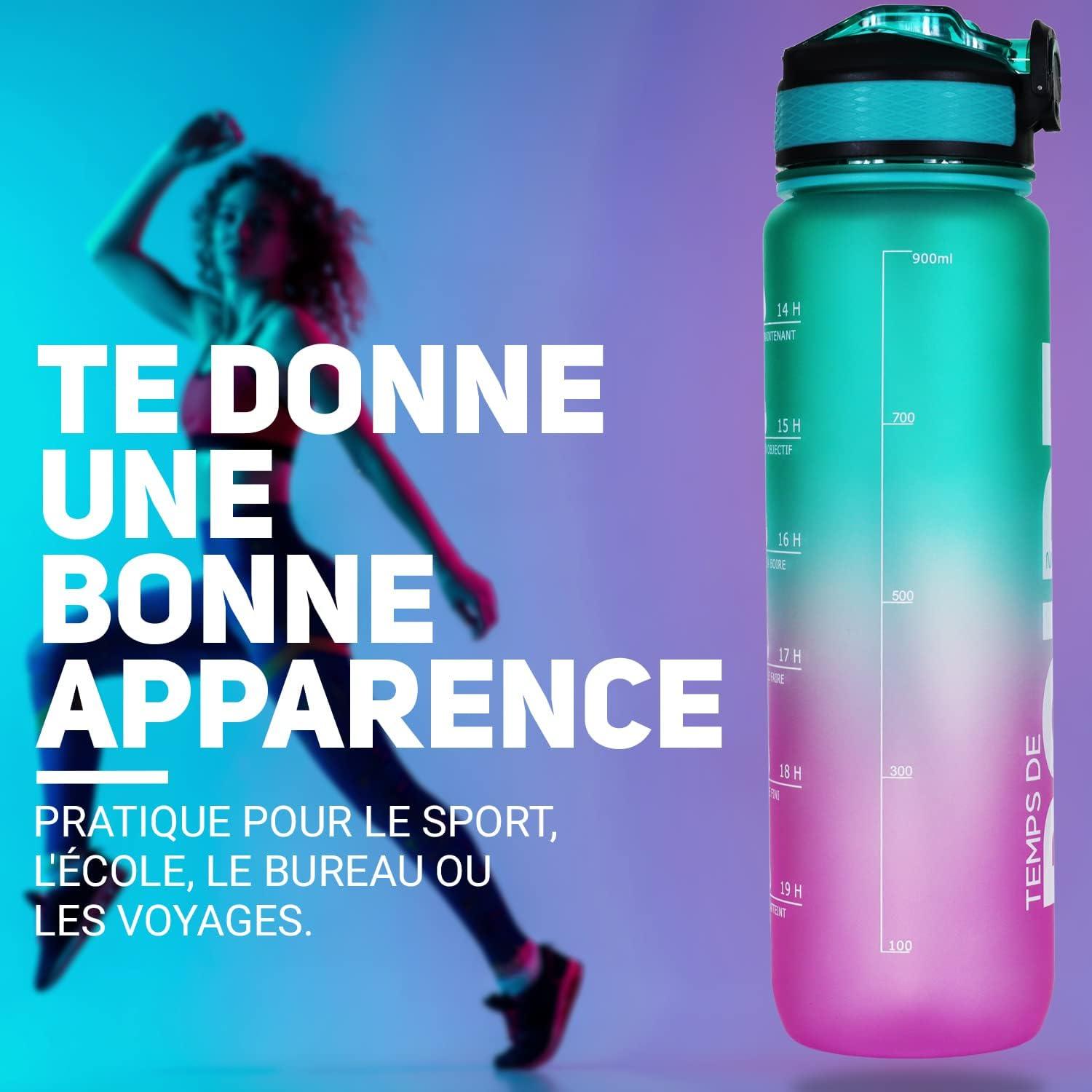 imageGourde Motivation Francais Avec Marqueur De Temps Franais Bouteille Deau Rappelle De Boire Sans BPA