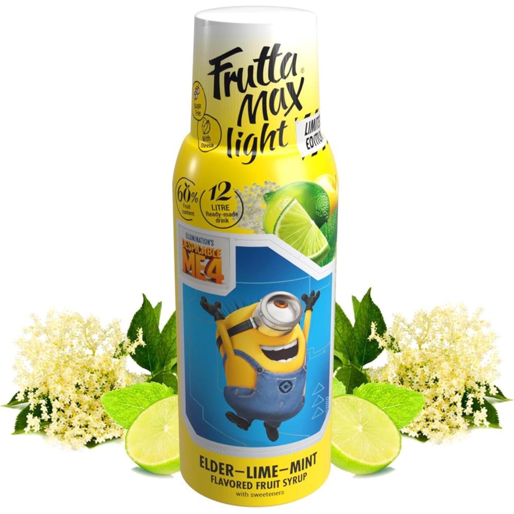 imageFruttaMax Sirop dAbricot Sans Sucre 60 de Fruit Rel Sirop Faible Teneur en Calories pour Sodas Cocktails ampamp Desserts 500mlFleur de Sureau Light MINIONS