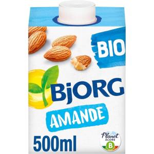 BJORG – Lait d&rsquo;Amande sans Sucres – Boisson Végétale Bio – Pauvre en Acide Gras Saturés – 3 x 25 cl(Amande – Unitaire (500ml))