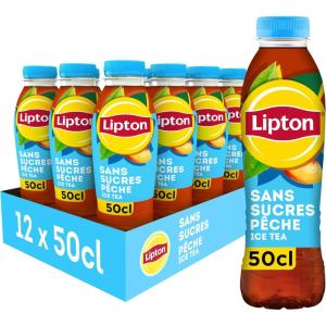 LIPTON – Ice Tea Saveur Pêche – Sans Sucres – 6×1,25L(12x50cL)