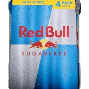 Red Bull Energy drink à base de Taurine et de caféine, sans sucres – Les 4 canettes de 25cl