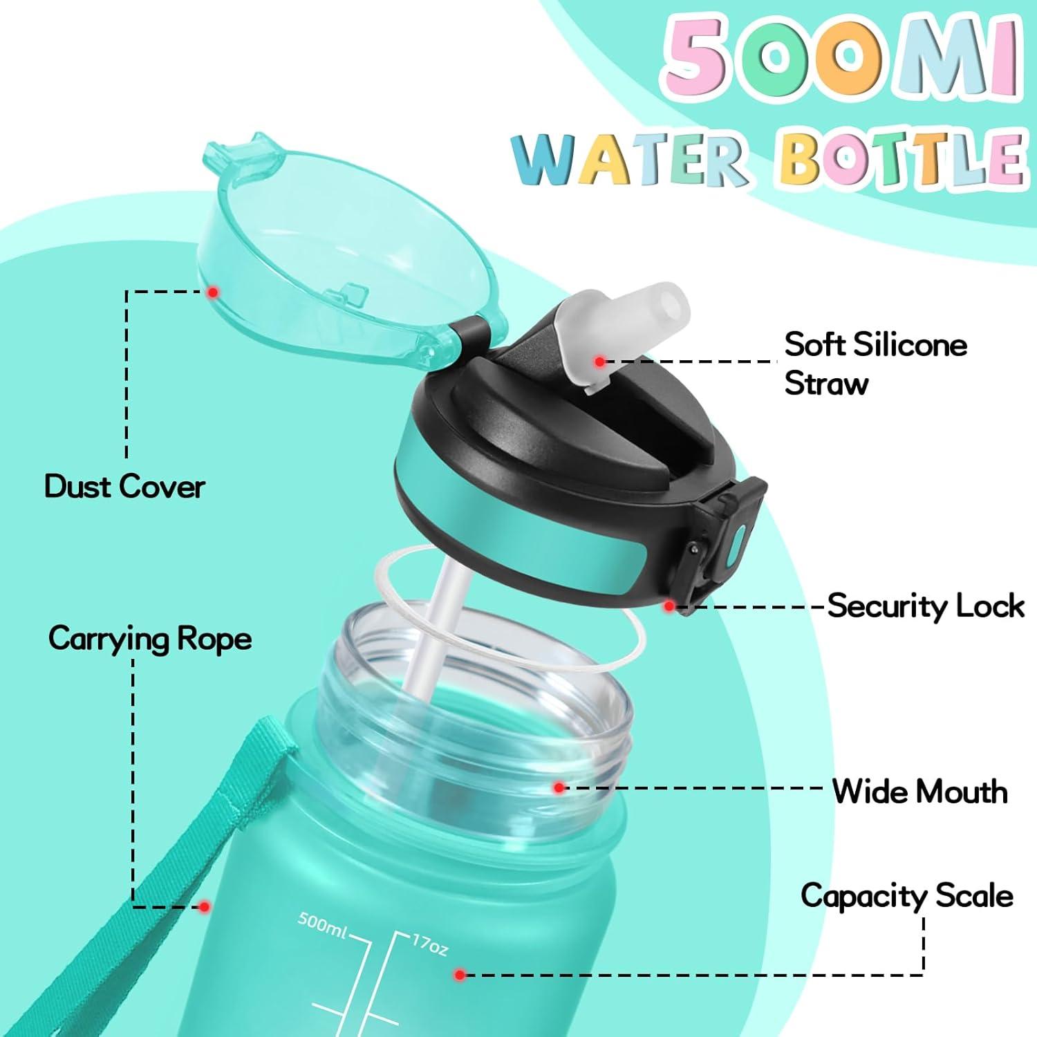 imageGourde 1l Sport Anti Fuite Gourde Gradue pour 1 Journee Facile Nettoyer Rutilisable Bouteille Adulte avec Marqueur de Temps pour Aptitude Camping Yoga VoyagesVert
