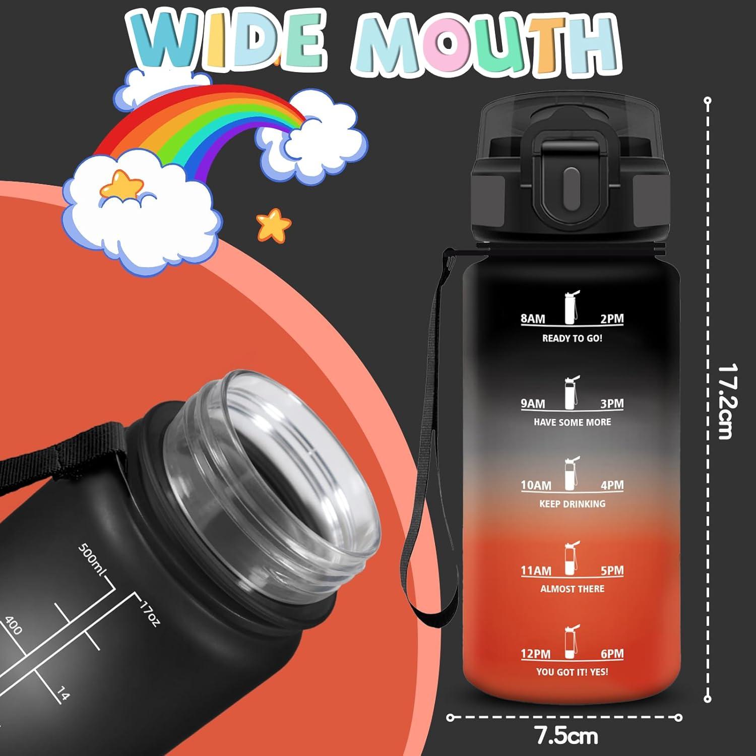 imageGourde 1l Sport Anti Fuite Gourde Gradue pour 1 Journee Facile Nettoyer Rutilisable Bouteille Adulte avec Marqueur de Temps pour Aptitude Camping Yoga VoyagesNoirrouge