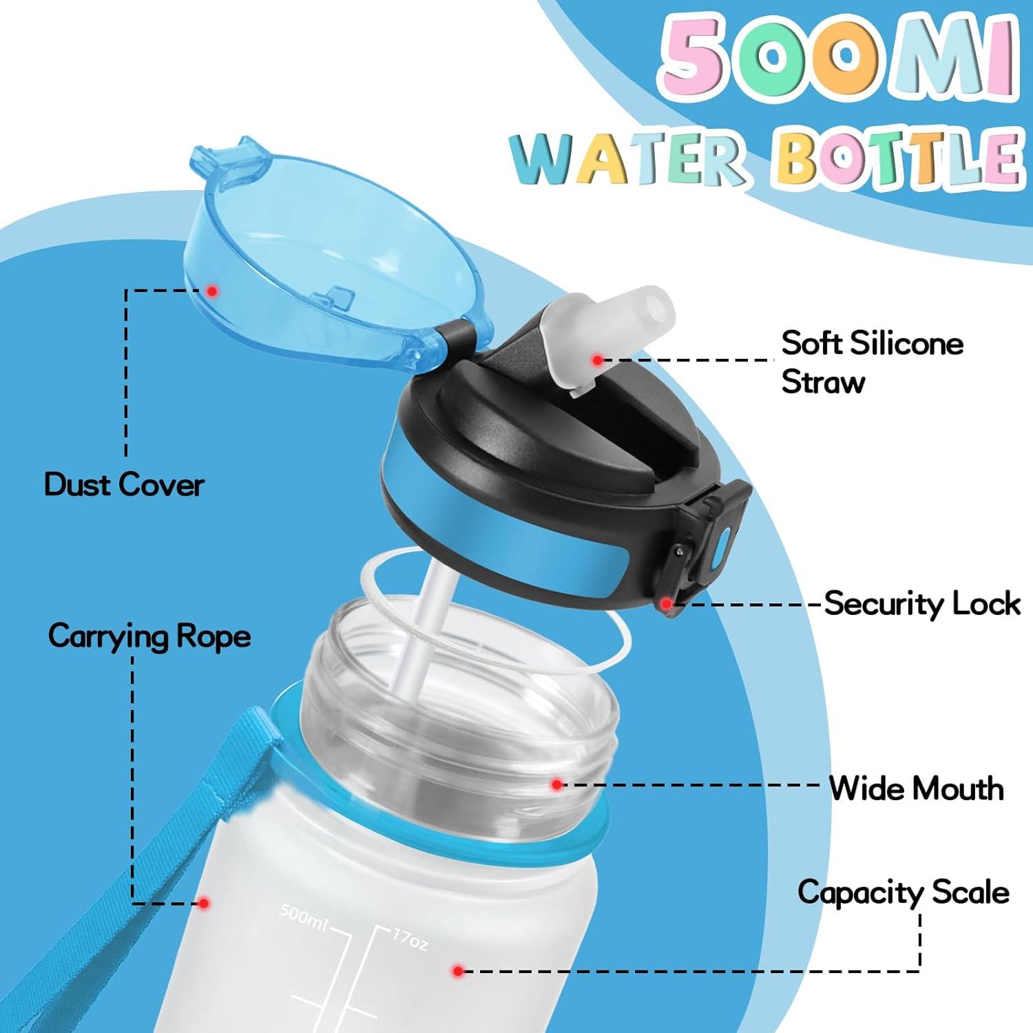 imageGourde 1l Sport Anti Fuite Gourde Gradue pour 1 Journee Facile Nettoyer Rutilisable Bouteille Adulte avec Marqueur de Temps pour Aptitude Camping Yoga VoyagesBlancbleu