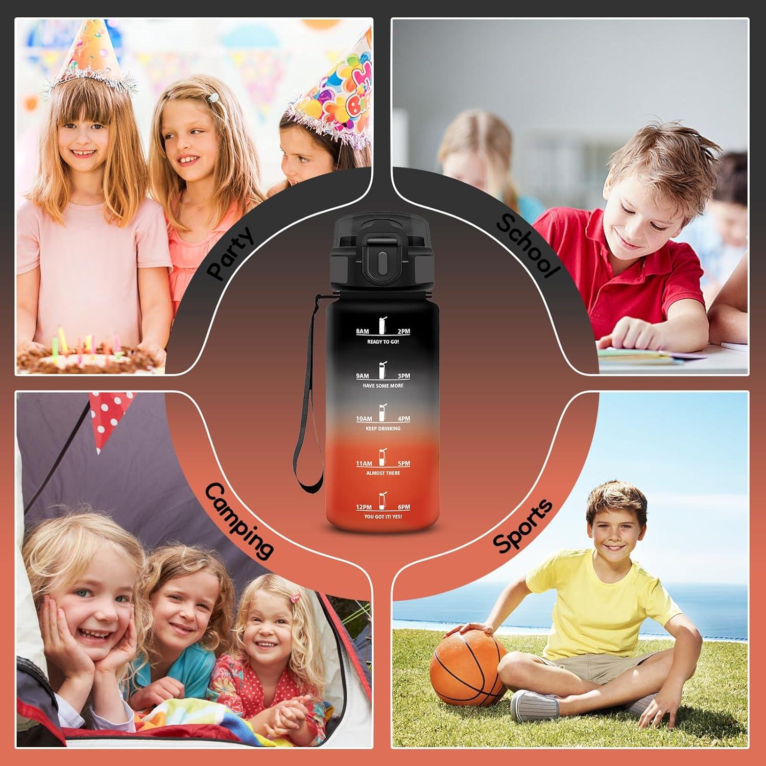 imageGourde 1l Sport Anti Fuite Gourde Gradue pour 1 Journee Facile Nettoyer Rutilisable Bouteille Adulte avec Marqueur de Temps pour Aptitude Camping Yoga VoyagesNoirrouge