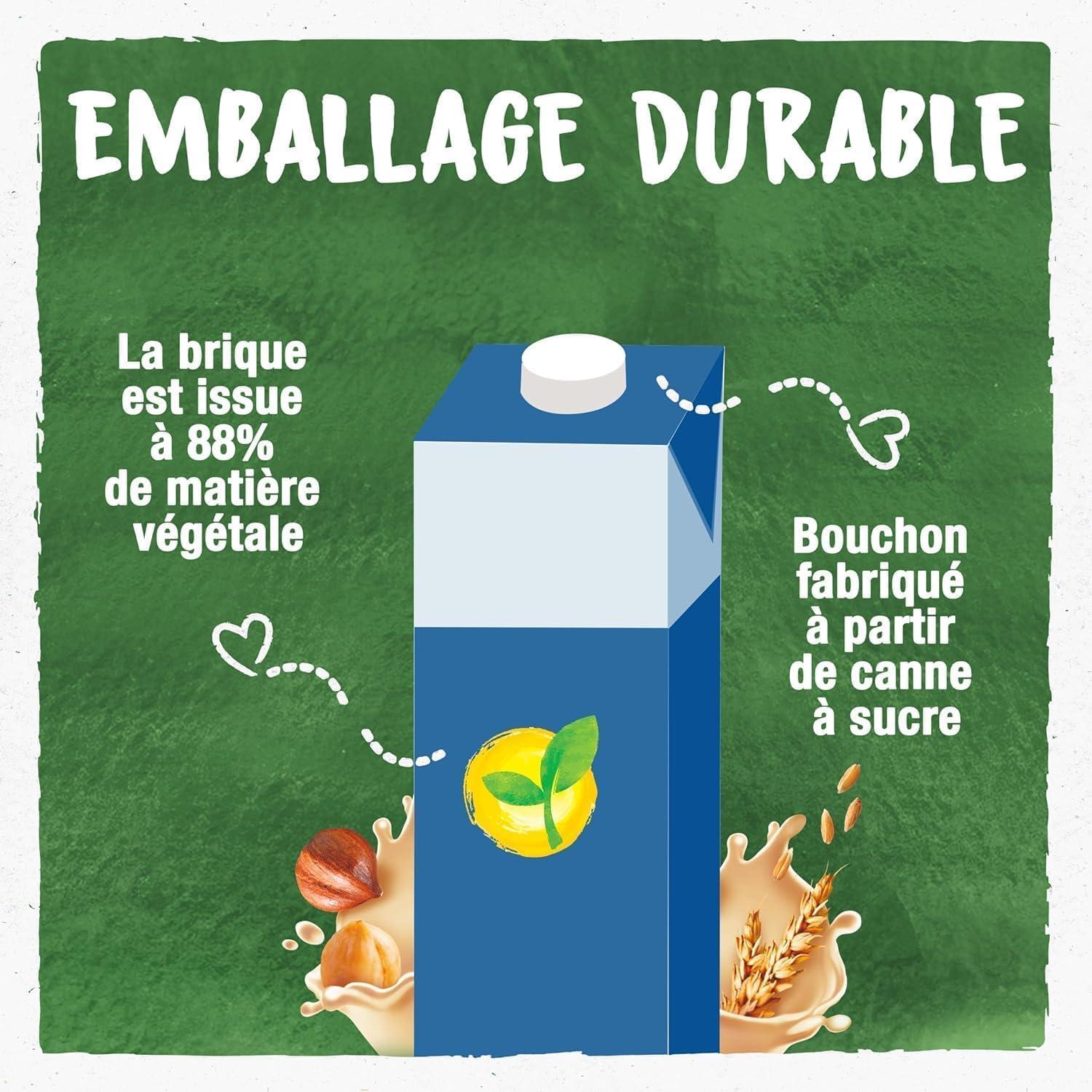 imageBJORG Boisson Noisette Sans Sucre Boisson Vgtale Bio Pauvre En Acides Gras Saturs 1Lpeautre Noisette 6 x 1L