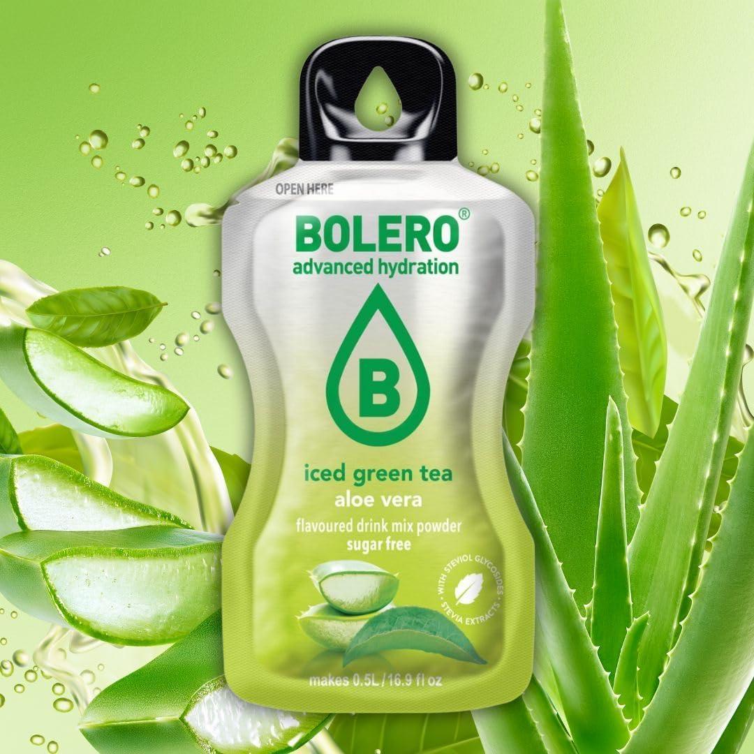 imageBolero TH VERT GLAC MENTHE ampamp CITRON VERT 24x3g Poudre pour boisson sans sucre dulcore la stvia vitamine C convient aux enfants aux sportifs et aux diabtiques