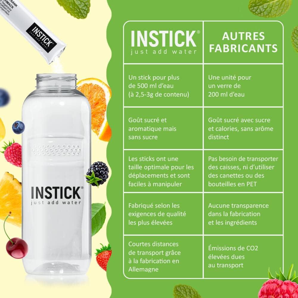 imageINSTICK Boisson instantane sans sucre Lot 25 paquets de 12 sachets chacun pour 12x05L diffrentes sortes classiques boisson en poudre vgtalienne faible en calories avec vitamine CLot classique 1