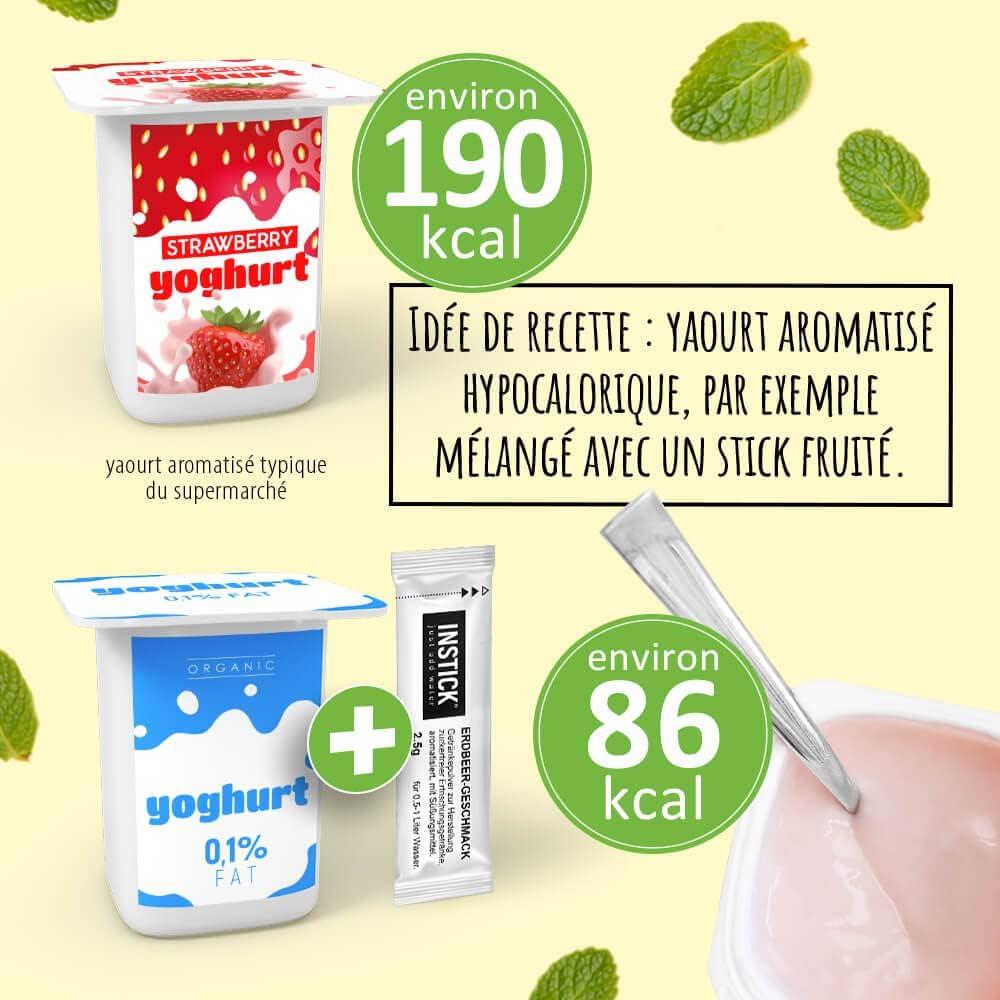 imageINSTICK Boisson instantane sans sucre Lot 25 paquets de 12 sachets chacun pour 12x05L diffrentes sortes classiques boisson en poudre vgtalienne faible en calories avec vitamine CLot de lait