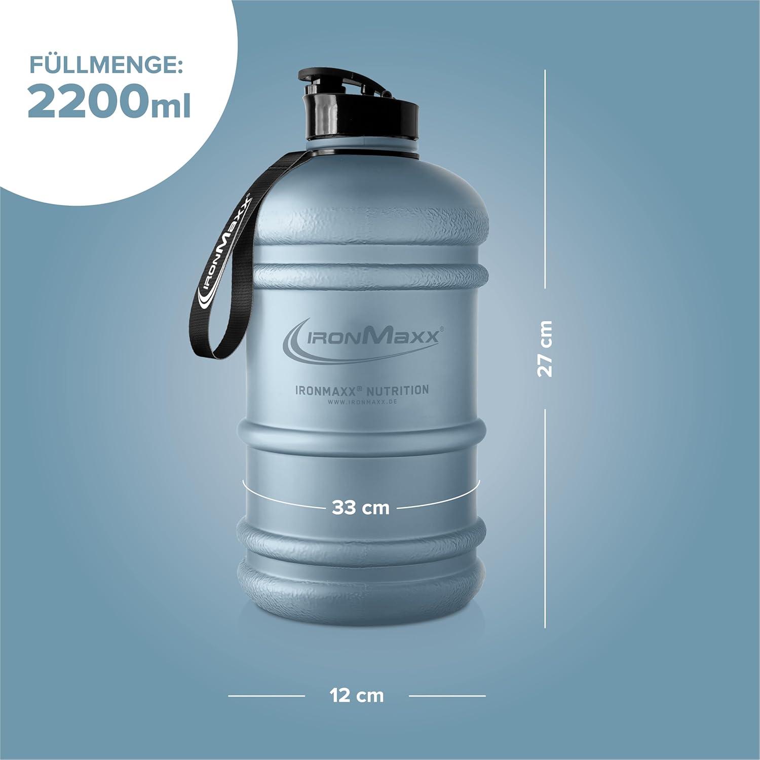 imageIronMaxx Gourde Sport Bouteille dEau Sport 22L 2200 ml Gris Gourde Sans BPA ni DEHP Water Bouteille tanche avec chelle de mesure Bottle Grande Capacit dHydratationKyanite Bleu