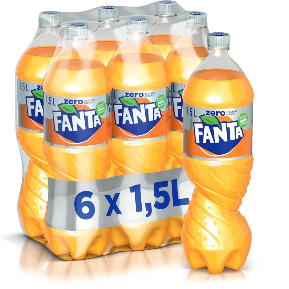 imageFanta Sans sucre ajout  6 bouteilles de 15 L avec jus doranges italiennes sans ajout de conservateurs bouteille PET 100 recyclable got rafrachissant boisson non alcoolise ptillanteNo Sugar 1500ml