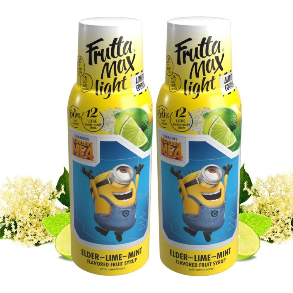 imageFruttaMax Sirop dOrange Sans Sucre  60 de Fruit Rel  Sirop  Faible Teneur en Calories pour Sodas Cocktails ampamp Desserts  2 x 500 ml2 x Fleur de Sureau  Light  MINIONS